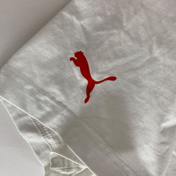Puma F1 White Short Sleeve Crewneck Shirt Mens Large - Picture 3 of 5